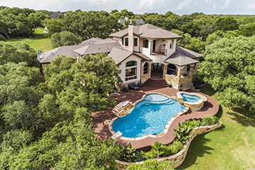 Drone aerial photo of Austin home exterior by Studio 12 Austin